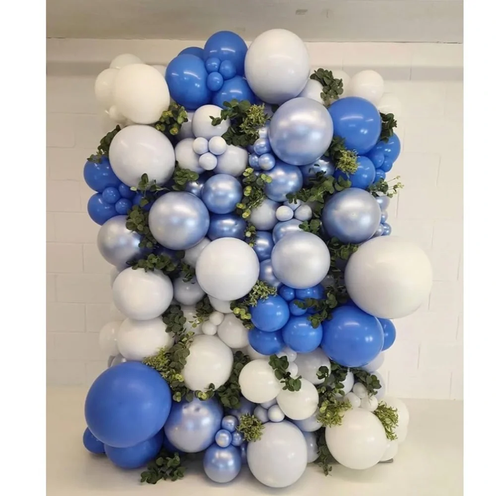 Birthday Blue Balloon Garland Arch Kit with Double Stuffed Party Decoration
